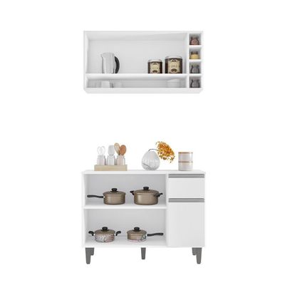 Balcão E Aéreo Para Cozinha Miami Branco