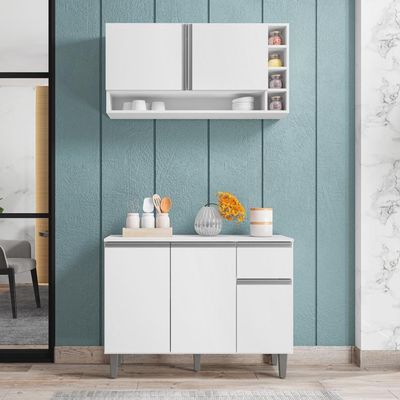 Balcão E Aéreo Para Cozinha Miami Branco