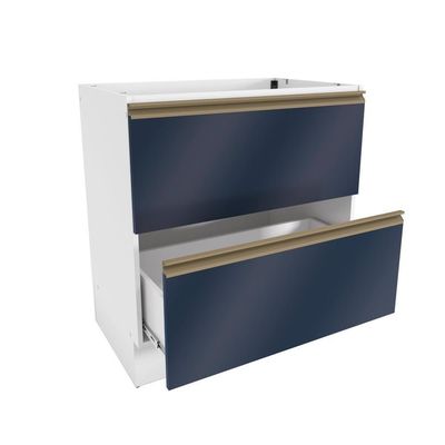 Balcão 2 Gavetas Kappesberg Celeste 100% Mdf Branco-azul Profundo 80cm