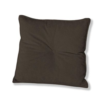 Almofada Quadrada Tina Com Botão Central Boucle - 7 Decor Marrom