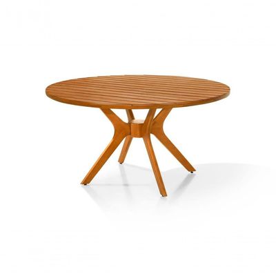 Mesa De Jantar Julia Madeira Maciça Eucalipto Ripada 110cm