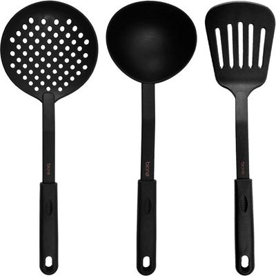 Conjunto Utensílios Cozinha Nylon Black Elegante Luxo 6peças