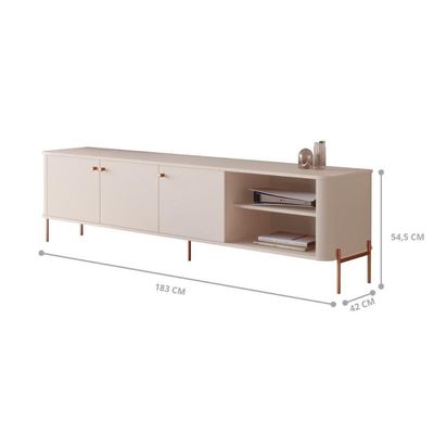 Rack Para 70 Polegadas Olaf Off White Bronze