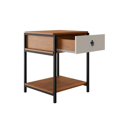 Mesa Mesinha De Cabeceira Estilo Industrial Gaveta Prateleira Mesa De Apoio Sofisticado Decorativo