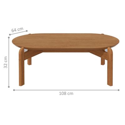 Mesa De Centro Oval Colombo Cedro