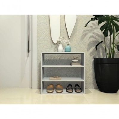 Sapateira De Entrada Nicho Multiuso Sapateira Utilitário Porta Trecos Branco