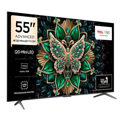 Smart TV TCL 55 Polegadas C6K Premium 4K QD-Mini LED Preto / Bivolt