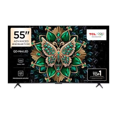 Smart TV TCL 55 Polegadas C6K Premium 4K QD-Mini LED Preto / Bivolt