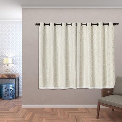 Cortina Blackout Pvc Com Tecido Voil Xadrez 2,00 M X 1,40 M - design moderno na cor Bege