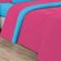 Kit Edredom + Jogo De Lençol Malha 100% Algodão Gran Moratta 5 Peças Solteiro - Pink -azul Turquesa