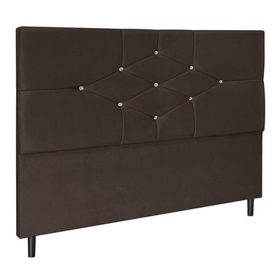 Cabeceira T Cross Marrom Estofada Para Cama Box Casal King Size 195cm Quarto Luxo