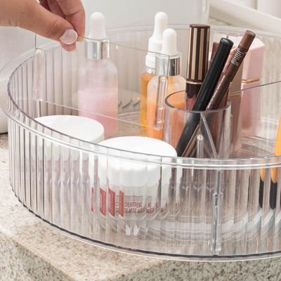 Kit 2 Organizadores Giratórios 3 Divisórias Coza New Retrô 31cm Temperos Cozinha Plástico