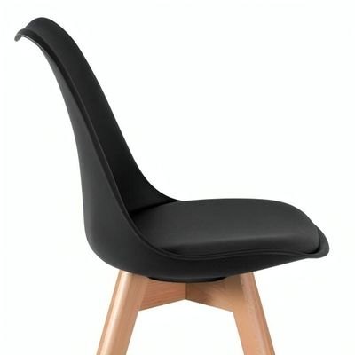 Conjunto Mesa Jantar Moderna Leda 90 Cm Com 4 Cadeiras Leda Elegante Preta.