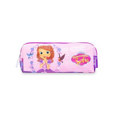 Estojo Escolar Feminino Princesinha Sofia Lilás U / Lilas