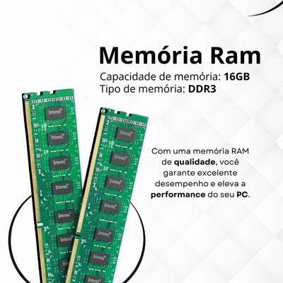 Computador Completo Intel Core I7 16gb Monitor 23' Hdmi Ssd 512gb Windows