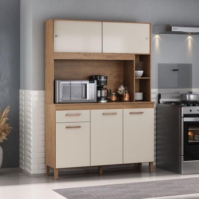 Cozinha Compacta Ceara 5 Portas 1 Gaveta Canelato Rustico
