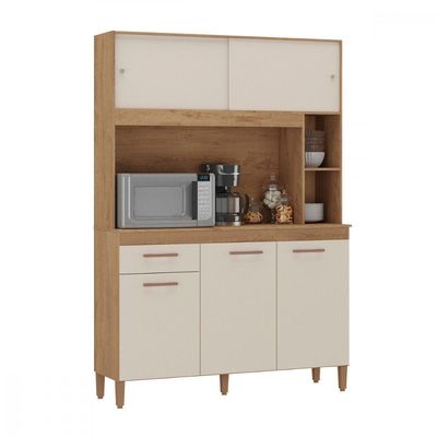 Cozinha Compacta Ceara 5 Portas 1 Gaveta Canelato Rustico