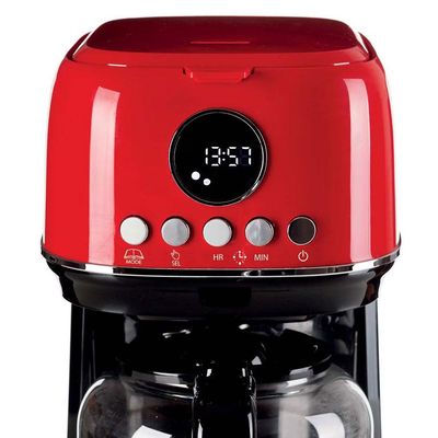 Cafeteira americana Ariete 1396 Moderna vermelha programável 15 xícaras 900w 220v