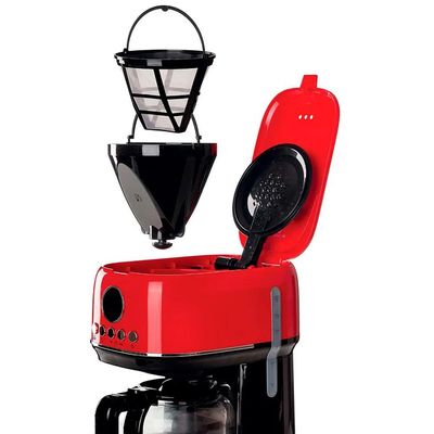 Cafeteira americana Ariete 1396 Moderna vermelha programável 15 xícaras 900w 220v
