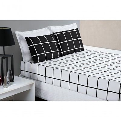 Jogo De Cama Lençol 200 Fios Austin Queen 03 Peças - visual disponível na cor Preto