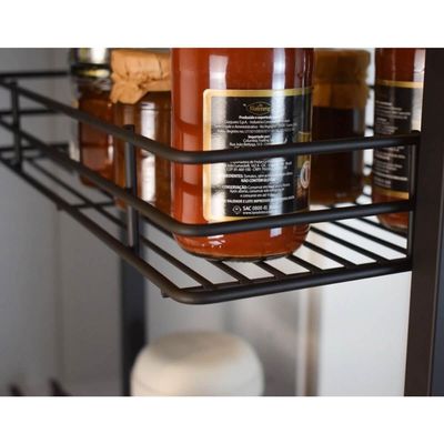 Coluna Deslizante Aramada Armário 4 Bandejas 25x47x152cm Aço Carbono Preto Masutti Copat