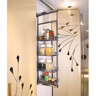 Coluna Deslizante Aramada Armário 4 Bandejas 25x47x152cm Aço Carbono Cinza Masutti Copat