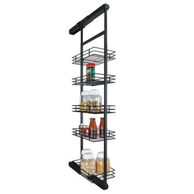 Coluna Deslizante com Corrediça 5 Bandejas 35x47x175cm Aço Preto Masutti Copat