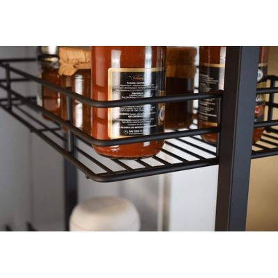 Coluna Deslizante com Corrediça 5 Bandejas 35x47x175cm Aço Preto Masutti Copat