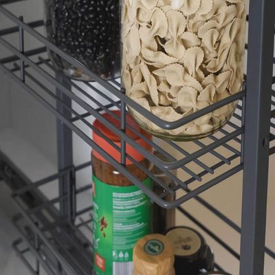 Coluna Deslizante Aramada Cinza Masutti 5 Cestos Organizadores 25x47x175cm Cozinha