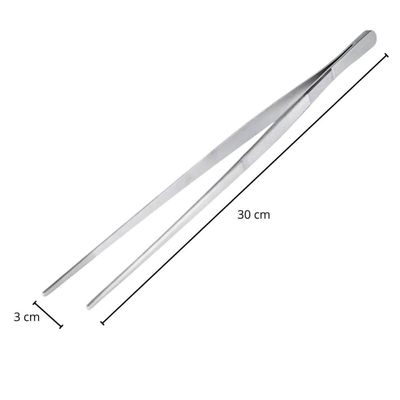 Pinça Culinária Profissional com Serrilha Reta 30cm Inox Weck Chef Gastronomia Cozinha