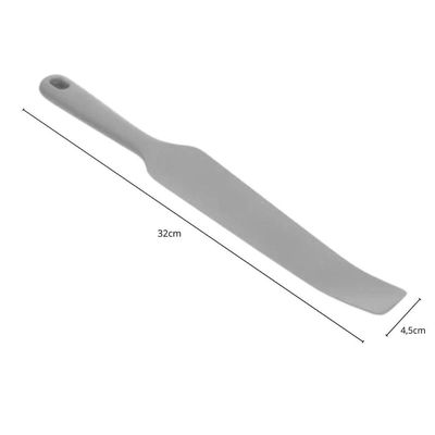 Espátula Para Liquidificador Silicone 32x,45cm Longa Cinza Lyor Cozinha Mexer Colher