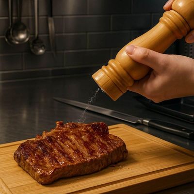 Moedor de Sal Pimenta Nature 5cmx17cm Bambu Lyor Triturador Temperos Condimentos Cozinha