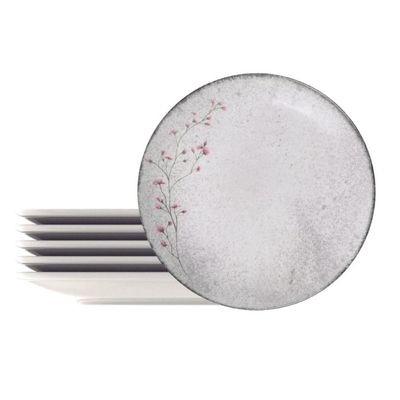 Kit 6 Pratos Fundos Porcelana 21cm Tramontina Floralis Sopas Caldos Risoto Mesa Posta