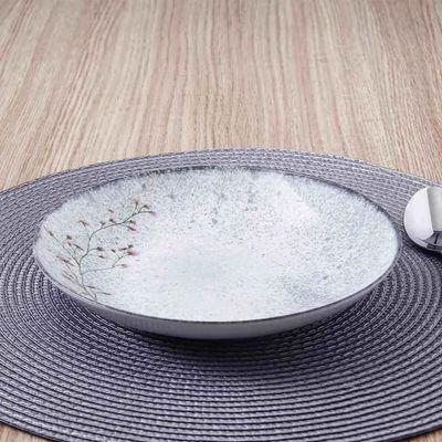 Kit 6 Pratos Fundos Porcelana 21cm Tramontina Floralis Sopas Caldos Risoto Mesa Posta