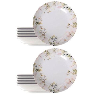 Jogo 12 Pratos Fundos 22cm Tramontina Magnólia Porcelana Sopas Risotos Caldos