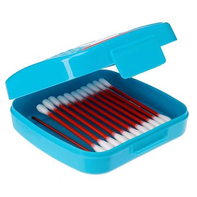 Kit 4 Porta Cotonetes Algodão Portátil para Viagem com Elástico Interno Azul Crippa
