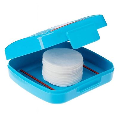 Kit 4 Porta Cotonetes Algodão Portátil para Viagem com Elástico Interno Azul Crippa