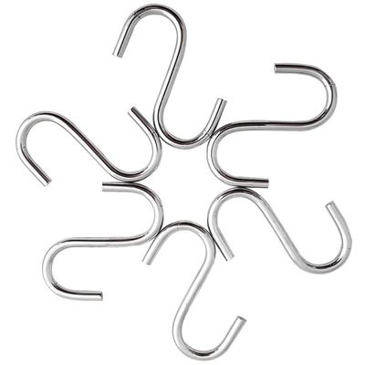 Kit 24 Ganchos Multiuso Para Barra Toalha Utensílios Cromado Organizador Aço Cozinha Roupas Resistente