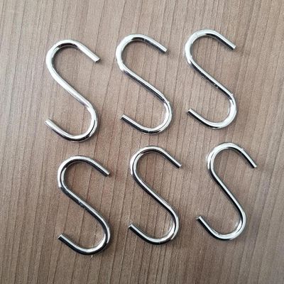 Kit 24 Ganchos Multiuso Para Barra Toalha Utensílios Cromado Organizador Aço Cozinha Roupas Resistente