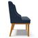 Kit 8 Cadeiras Estofadas Para Sala De Jantar Base Fixa De Madeira Castanho Lia Suede Azul Marinho - Ibiza
