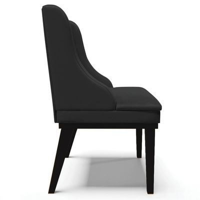 Kit 6 Cadeiras Estofadas Sala De Jantar Base Fixa De Madeira Preto Lia Sintético Preto - Ibiza