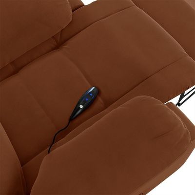 Poltrona Do Papai Reclinável Pietra Controle Power Elétrico Usb Fh9 Veludo Terracota - Mpozenato