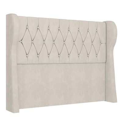 Cabeceira Casal Cama 140cm Malva I02 Veludo Bege - Mpozenato