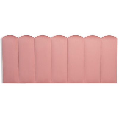 Cabeceira Casal Kit 7 Placas Modelo Nuvem - Suede Rosê
