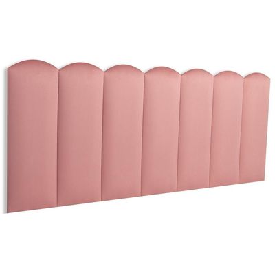 Cabeceira Casal Kit 7 Placas Modelo Nuvem - Suede Rosê