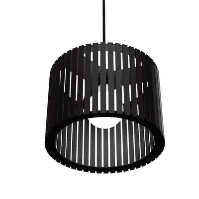Luminária Pendente Sirius Modelo Ripado - Preta