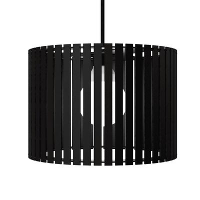 Luminária Pendente Sirius Modelo Ripado - Preta