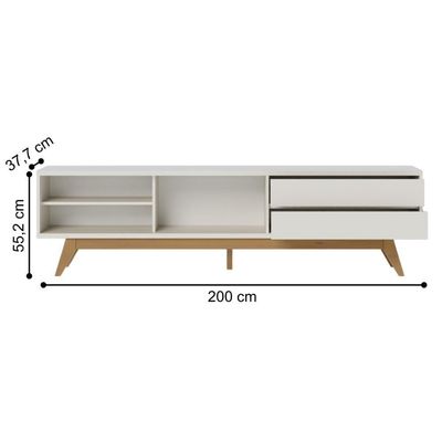 Rack Frisado Para Tvs 75 Calabria Off White Matte