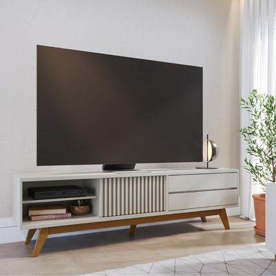 Rack Frisado Para Tvs 75 Calabria Off White Matte