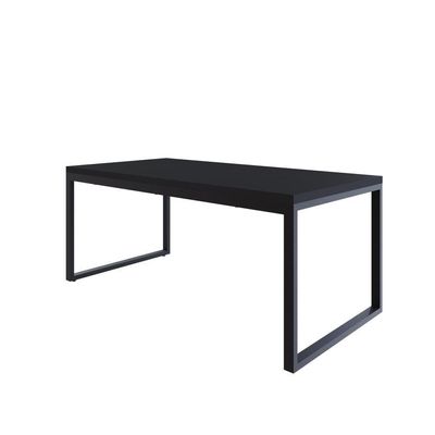 Mesa De Jantar Yon 180 X 90 X 76 Cm Preto Tx/est.preta Preto Tx/est.preta